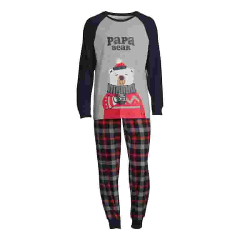 【Modern House】BT Christmas Butter Bear Pajama Set Jolly Jammies Men's Plaid Bear Holiday Matching Family