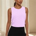 thumbnail image 7 of Fewfanhot Women's Polka Dot Print Sleeveless Workout Crop Top, Loose Fit Racerback Gym Tank, Lightweight Breathable Summer Athletic Shirt, 7 of 7
