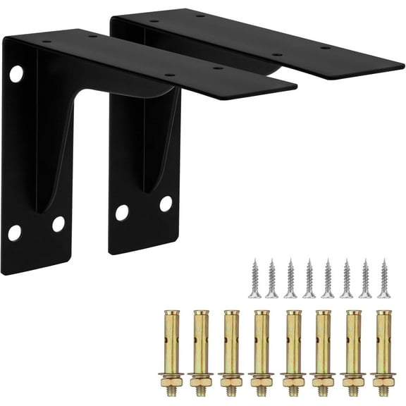 10inch Heavy Duty Shelf Brackets with Beam,Wall Mounted,300 Lbs for DIY,Floating Shelves,Home,Office