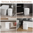 thumbnail image 3 of Garbage Bins with Lid Automatic Sensor Touchless trash can for Bathroom, Kitchen, Bedroom, Office GC01 white, 3 of 8