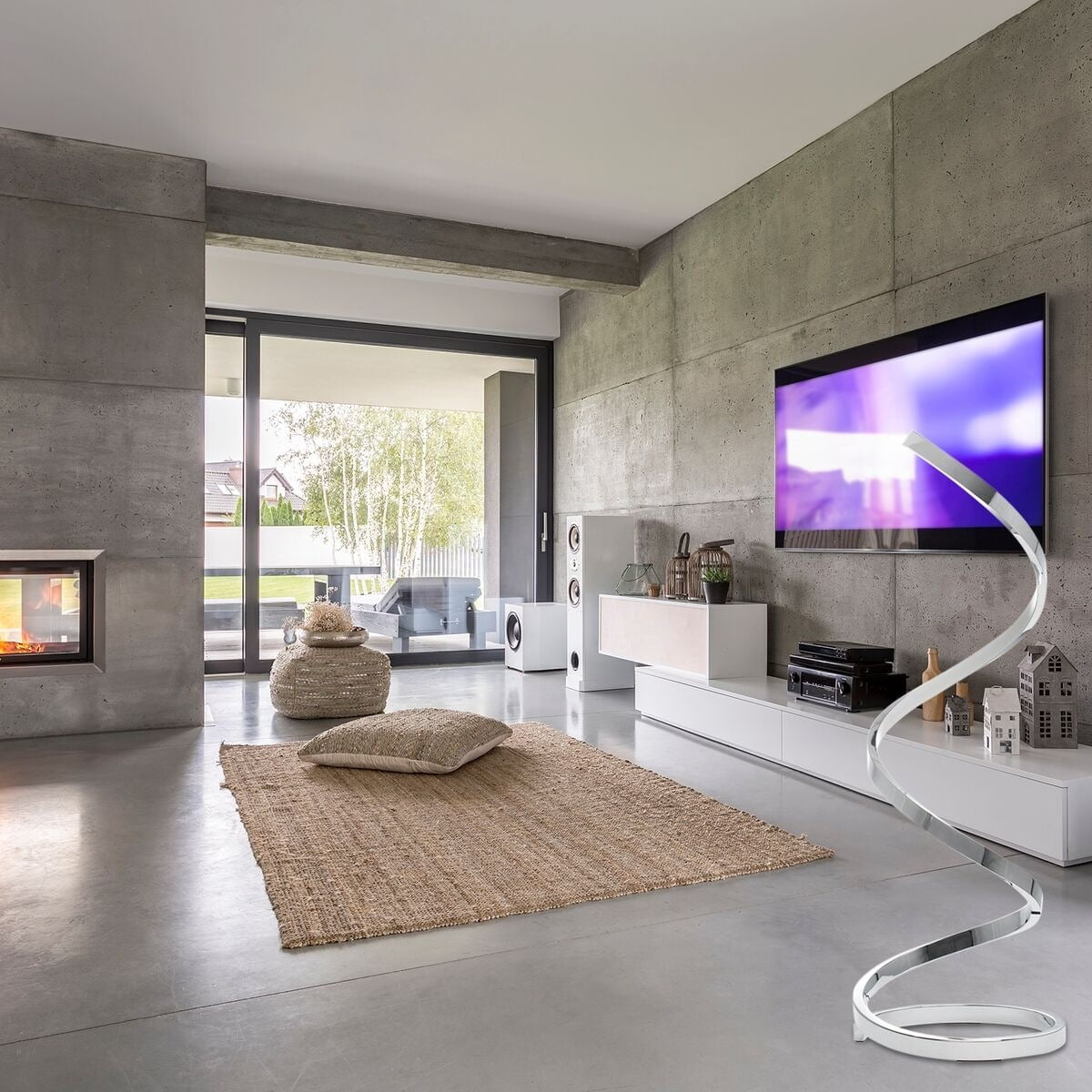 modern spiral led floor lamp