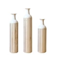 thumbnail image 6 of YIQMI Gold White Leaf Floor Vase Set of 3 Metal Tall Vases 31/28/24 in for Faux Olive, Preserved Eucalyptus, Housewarming, Mother's Day, 6 of 7