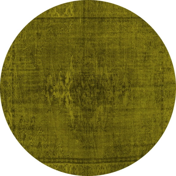 Ahgly Company Indoor Round Persian Yellow Traditional Area Rugs, 8' Round