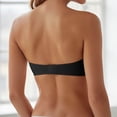 thumbnail image 4 of Womens Strapless Jelly Bras Push Up Padded Bandeau Wireless Half Bra(Black,S), 4 of 7