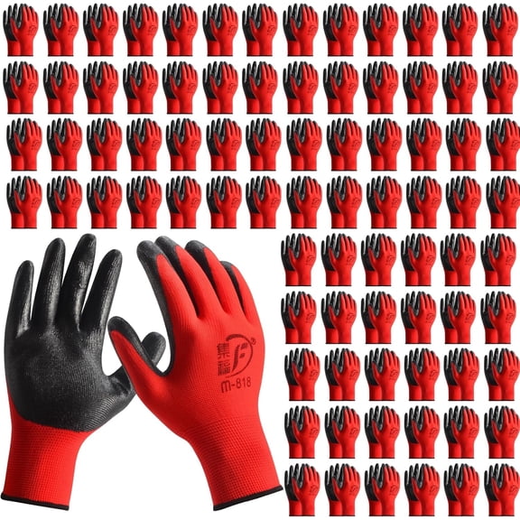 48 Pair Gardening Gloves for Men Women, Breathable Rubber Coated Garden Gloves Working Gloves for Gardening, Construction