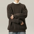 thumbnail image 4 of Yiliang Cable knit Classic Sweater for Men Fall and Winter Long Sleeve Warm and Thermal Top Clothes ,Coffee,2XL, 4 of 5
