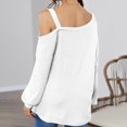 thumbnail image 4 of tarylea Women Blouse One Shoulder Tops Long Lantern Sleeve Solid Color Pullover Casual Loose Cute Dailywear Tops, 4 of 4