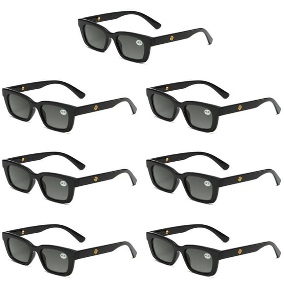 7 Pairs Mens Womens Reading Sunglasses Square Full Tinted Sun Readers +0.75