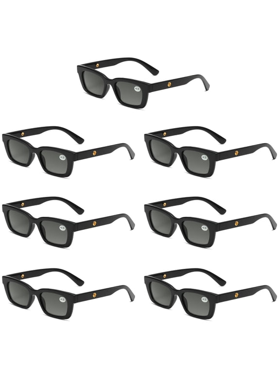 7 Pairs Mens Womens Reading Sunglasses Square Full Tinted Sun Readers +2.50
