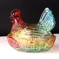 thumbnail image 4 of Hen on Nest Glass Dish, Glass Hen On Nest Crystal Glasses Candy Dish with Lid Hen-Shaped Chicken Fruit Bowl Dessert Snacks Plate Retro Bowl Jar for Home Decor Candy Jars (Rooster Color), 4 of 9