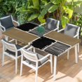 thumbnail image 2 of Brown Black Table Cloths for 3 Foot Rectangle Tables, Farmhouse Striped Modern Abstract Art Patio Waterproof Elastic Fitted Tablecloths, Washable Rectangular Table Cover for Camping, 2 of 8