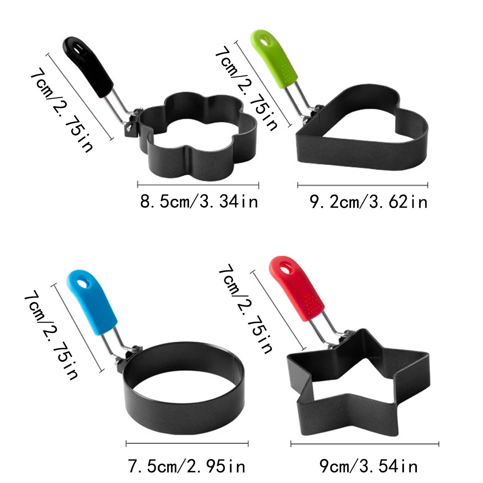 2 Moules à œufs Ronds En Nylon Antiadhésif, Diamètre 10 Cm, Pour œufs, Crêpes, Burgers, Petit-déjeuner, Pliable