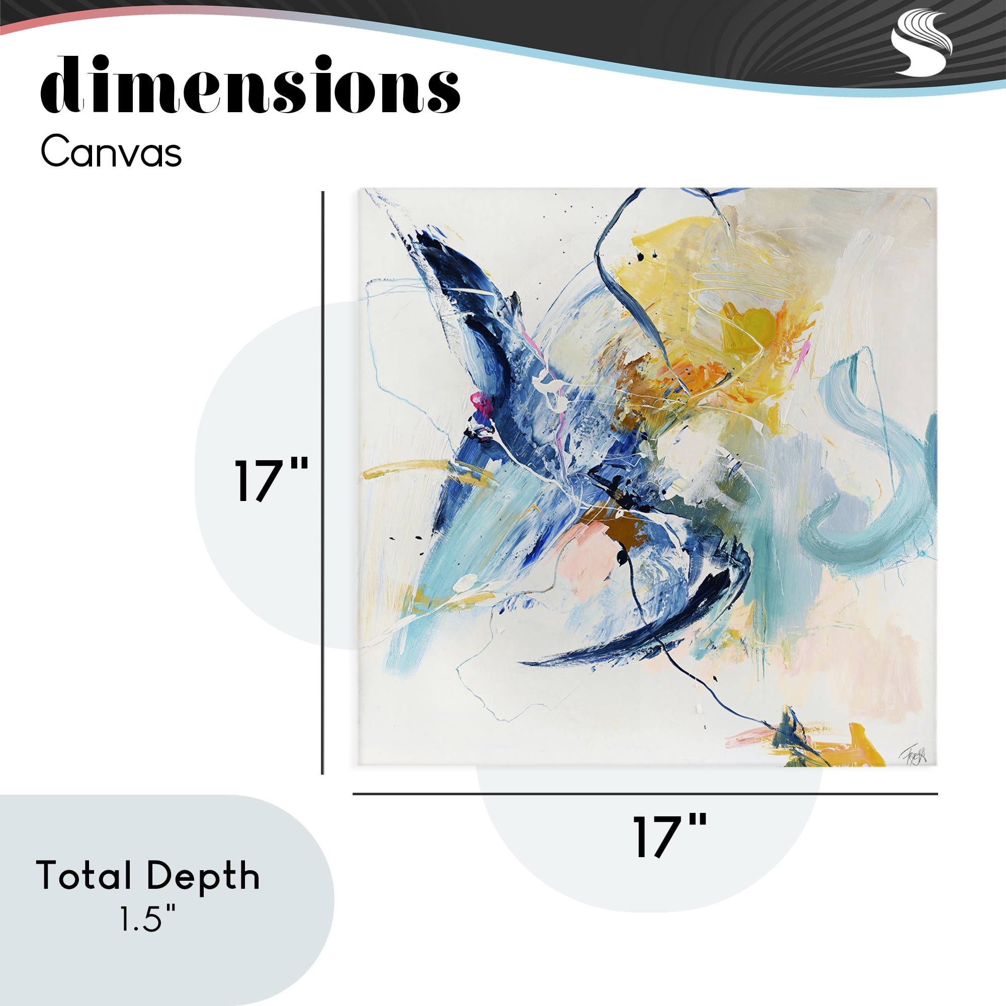 Confident Blue Abstraction Canvas Wall Art, design by Design Fabrikken