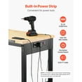 thumbnail image 5 of VEVOR 60-Inch Adjustable Workbench, 2000 lbs Load, Work Bench with Power Outlet, Wheels, and Pegboard, Heavy Duty Oak Wood Top Work Table for Garage, Workshop, Office, and Home, 5 of 9