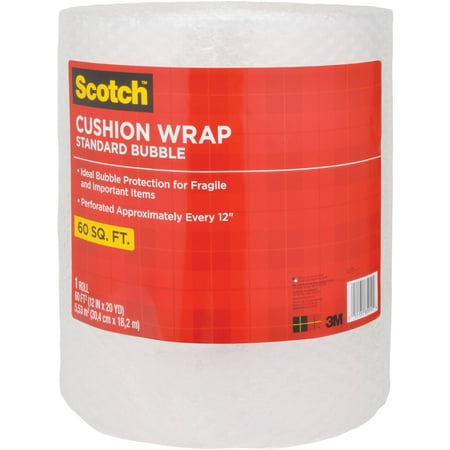 Scotch Bubble Cushion Wrap, 60ft. x 12in., Standard