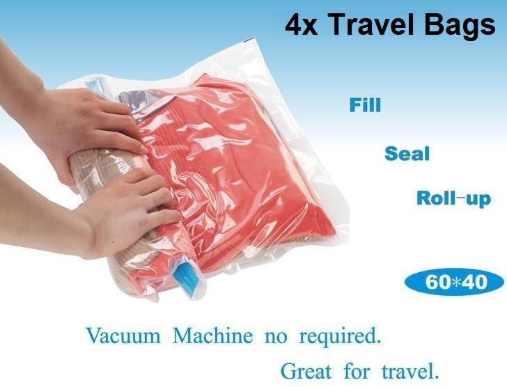 13 COMBO PACK: 9 EXTRA LARGE (36x28inch) Premium Vacuum Seal Storage  Cleaners Bags for Space Saver Organization + 4 Roll Up Travel Storage Bag  (24x16inch) 