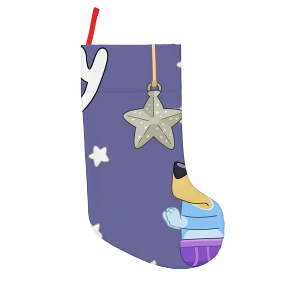 Defioc Bluey for Christmas Stockings 18" Personalized Holiday Stocking for Family, Farmhouse Decor, Xmas Tree Decoration, 1 Pack