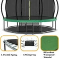 thumbnail image 4 of 12FT Trampoline with Basketball Hoop & Ball, 1.5MM Thickened Recreational Trampoline with Balance Bar & Enclosure Net, Reinforced Outdoor Trampoline for Adults & Kids, Green, 4 of 9