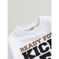 thumbnail image 3 of ZAXARRA Infant Baby Sweatshirt Rompers Cute Rugby Letter Print Long Sleeve Pullovert Jumpsuit for Newborn Fall Clothes, 3 of 5