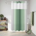 thumbnail image 6 of No Hook Shower Curtain, Sage Green Grey Ombre Shower Curtains for Bathroom with See Through Top Window, Farmhouse Gradient Minimalist Waterproof & Washable Bath Curtain Stand Up Stall 36"x72", 6 of 9