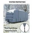 thumbnail image 2 of Travel Trailer RV Cover, Windproof Camper Cover with Extra-Thick 6 Layers Anti-Uv Top Panel, 2Pcs Extra Straps & 4 Tire Covers,Breathable, Water-Proof, Fits 27'-30' Motorhome, 2 of 6