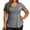 A75 Grey, variant on FASHOFT Plus Size Shirts for Curvy Women Solid V Neck Short Sleeve Summer Tops Loose Fit Casual Basic T-Shirt Army Green XXL
