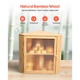 thumbnail image 4 of KFFKFF Corner Bread Box for Kitchen Counter, Double-Layer Bamboo Bread Storage Container, Wooden Breadbox with Acrylic Wavy Door, Natural Finish, 4 of 9