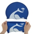 thumbnail image 5 of Unique Bargains 1 Pc Silicone Whales Pattern Swim Cap Navy Blue White, 5 of 5