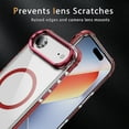 thumbnail image 4 of Magnetic for iPhone Air Case, Compatible with MagSafe, with Camera Lens Stand, Matte Skin Feeling Case, Military-Grade Drop Proof Transparent Slim Shockproof Phone Case Cover, Red, 4 of 9