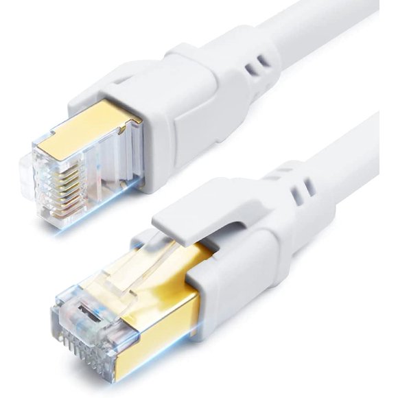 CAT 8 Ethernet Cable 82ft, Indoor & Outdoor, High Speed 40Gbps 2000MHz SFTP Internet Cable with Gold Plated RJ45