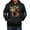 Black, variant on Men's Floral Cattle Print Hooded Sweatshirt Autumn Winter Warm Long Sleeve Casual Pullover Top Comfortable Soft Fabric