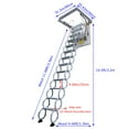 thumbnail image 2 of 10.5ft Narrow Wall Mounted Attic Extension Ladder 13 Steps Pull Down Loft Wall Ladder Folding Stairs White Carbon Steel 80*90cm, 2 of 11