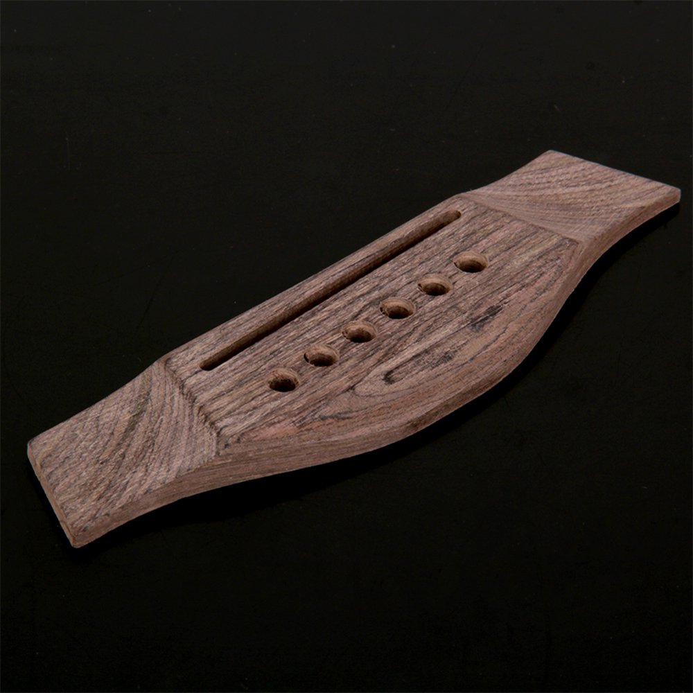 6 String Saddle Rosewood Thru Guitar Bridge for Folk Acoustic Guitar