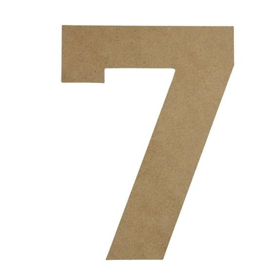 Wooden Number Unfinished, Collegiate Font, Craft Cutout