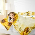 thumbnail image 4 of jejeloiu Letter P Monogrammed Queen Comforter Set,Rustic Flower Print Bedding Sets,Retro Yellow Sunflower Bedding Comforter Set For Child,Microfiber Room Decorative Reversible,3-Piece, 4 of 8
