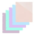 thumbnail image 4 of PPKVUFD 5 Pack Binder Pockets 3 Hole Punch Plastic Document Folders Binder Organizer Store Letter Size 8.5x11 Inch Paper Plastic Folders with Pockets Slash File Jacket for Office, 4 of 7