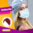 thumbnail image 3 of Paquete de 4 Headwraps de moda Simple Style Cómodos Colores surtidos con botones Estilo musulmán Elasticity Womens Headbands Vino Rojo Inevent AP008790-16B, 3 of 6