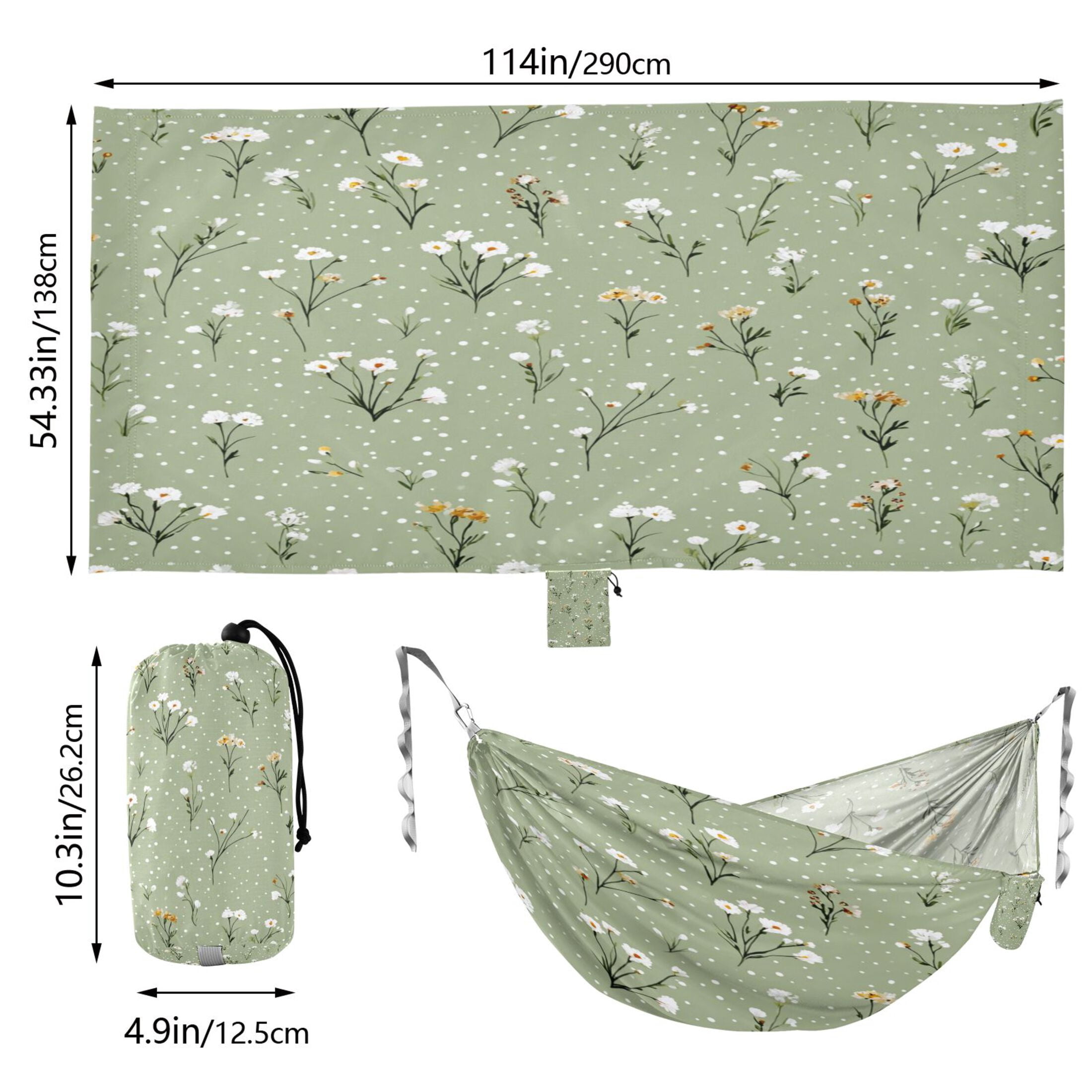 Hammock Camping Hammock Nylon Portable Hammock Travel Camping Hammock Pale Green Small Floral