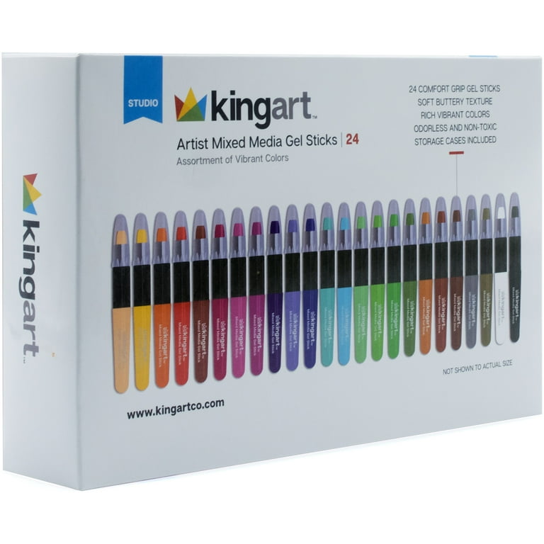 KINGART® Gel Stick Artist Mixed Media Watercolor Crayons SINGLE Colors (72  Colors Available)