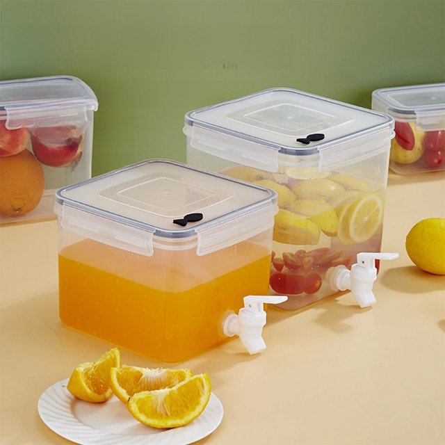 XWSHYW Aparatos de Utensilios de Cocina. Hervidor Frío para El Hogar con Grifo, Cubo de Agua Fría, Refrigerador, Cubo de Agua Fría de Plástico, Cubo de Bebida de Tetera de Frutas de Gran Capacidad de