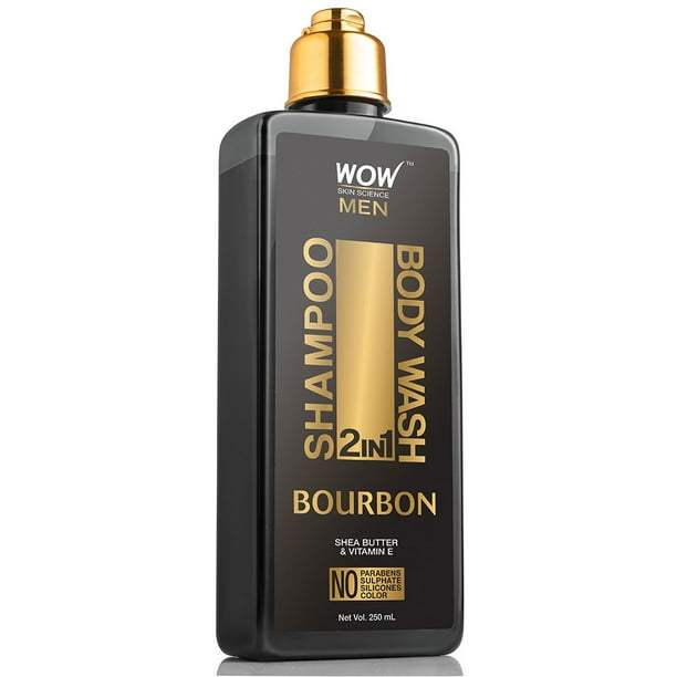 WOW Skin Science Bourbon 2 in 1 Shampoo & Body Wash for Men 250 ml