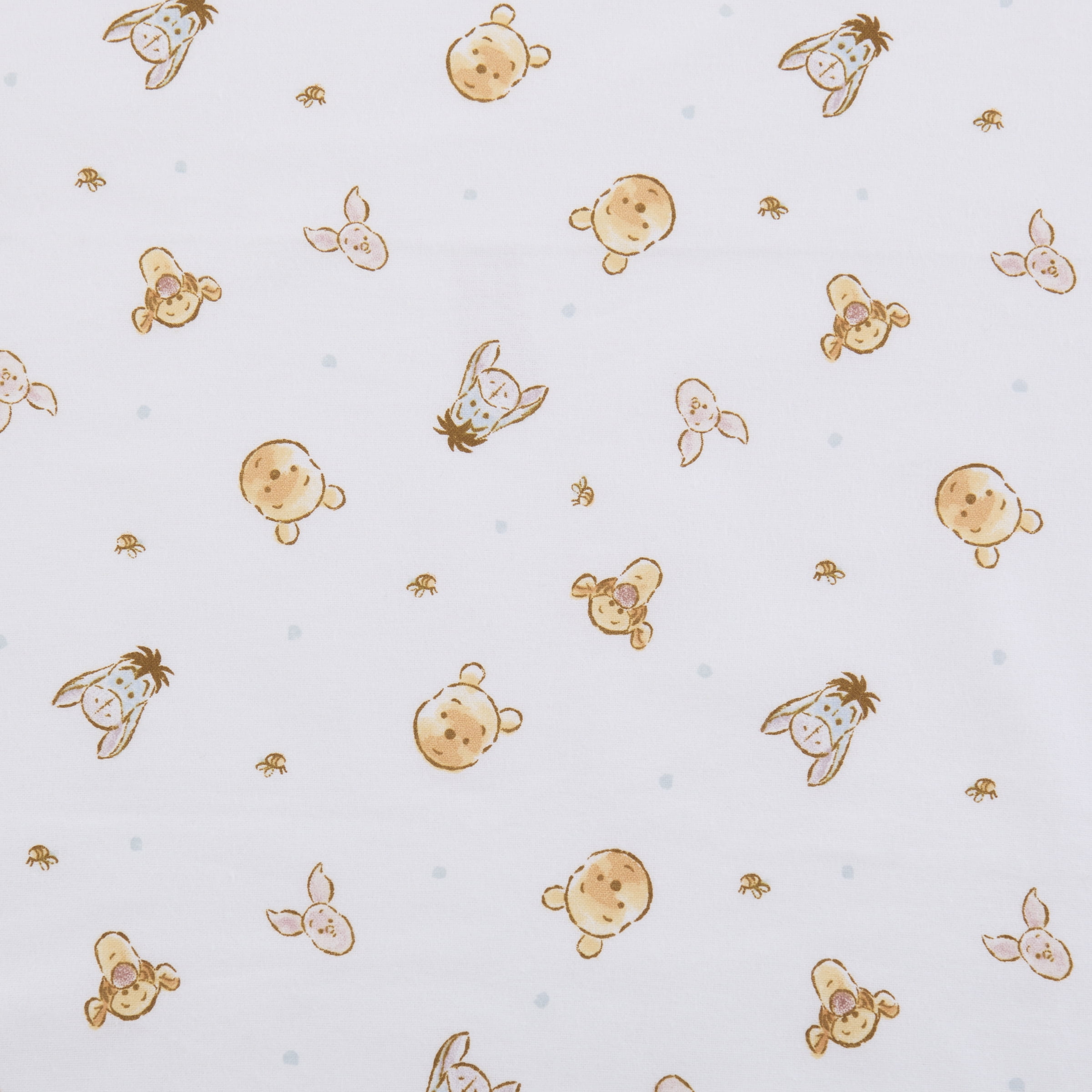 Disney Winnie the Pooh Ivory Cotton Flannel Receiving Baby Blanket (2 count)