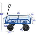 thumbnail image 2 of TC1840 Blue Solid Wheels Garden Dump Cart - Utility Wagon with Removable Sides - Steel Frame & Wheels - Adults - Outdoor Use, 2 of 9