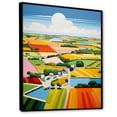 thumbnail image 2 of Designart "Farm Landscape With De Stijl Flair I" Countryside Floater Framed Wall Art Prints, 2 of 5