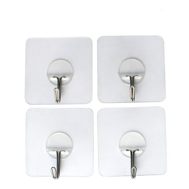 12pcs gancho de pared adhesivo fuerte ganchos transparentes gancho sin costuras gancho de pared de cocina