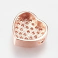 thumbnail image 3 of 5 pc Brass Micro Pave Cubic Zirconia Beads Heart Clear Mixed color 9x9.5x4mm Hole: 1.2mm Brass+Cubic Zirconia, 3 of 3