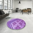 thumbnail image 4 of Ahgly Company Machine Washable Indoor Round Transitional Violet Purple Area Rugs, 8' Round, 4 of 7
