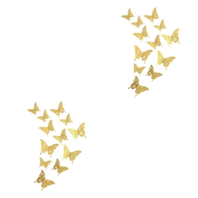 Paquete de 12 Pegatinas de Pared 3D Naiovety Decoración de Animales Color Oro Plata Oro Rosa