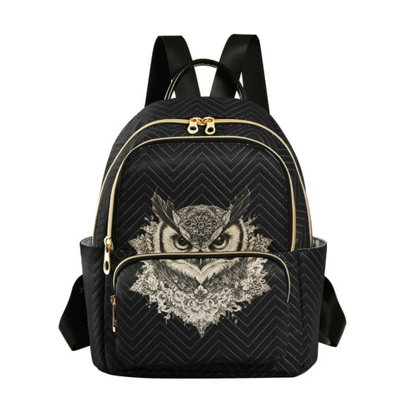ALAZA Black Owl Mandala Bohemia Womens Travel Laptop Backpack Large Daypack Ladies Shoulder Bags S
