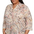 thumbnail image 4 of Alfred Dunner Womens Plus-Size Animal Burnout Button Front Top, 4 of 4